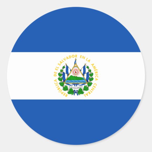 Vlag van El Salvador Ronde Sticker (Voorkant)