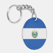 Vlag van El Salvador Sleutelhanger (Voorkant Links)