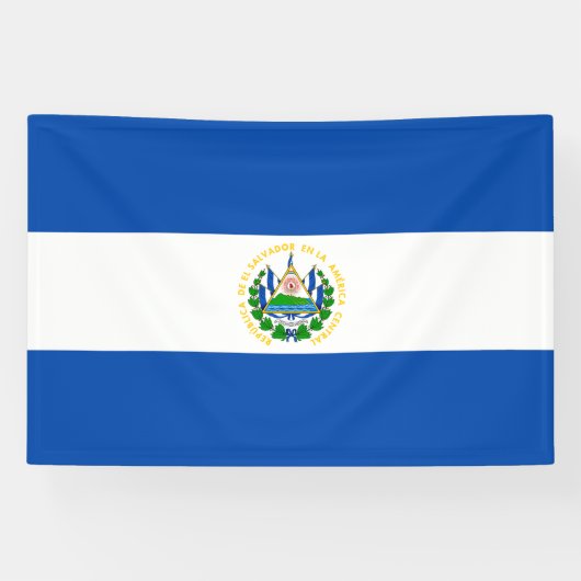 Vlag van El Salvador Spandoek (Horizontaal)
