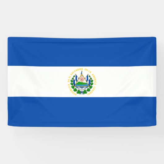 Vlag van El Salvador Spandoek (Horizontaal)