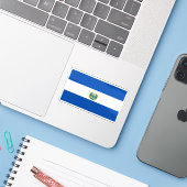 Vlag van El Salvador Sticker (Laptop met iPhone)