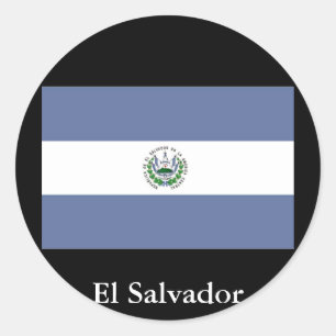 Vlag van El Salvador-Sticker Ronde Sticker