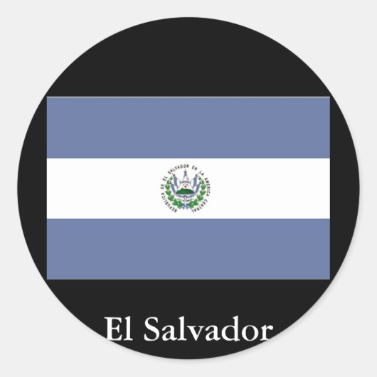 Vlag van El Salvador-Sticker Ronde Sticker (Voorkant)