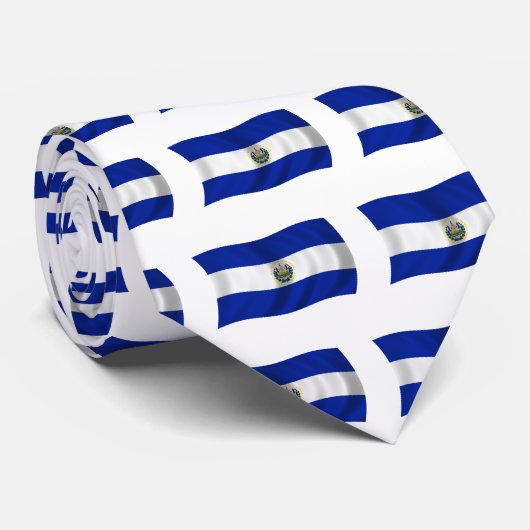 Vlag van El Salvador Stropdas (Opgerold)