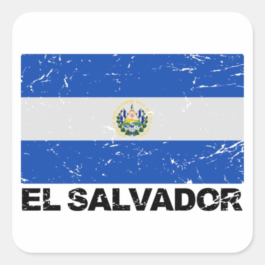  vlag van El Salvador Vierkante Sticker (Voorkant)