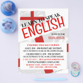 Vlag van Engeland, cursus Engels reclame Flyer (Enkel)