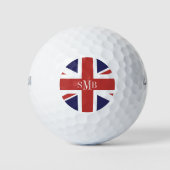 Vlag van Engeland met aangepaste monogram Golfballen (Voorkant)