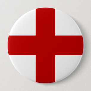 Vlag van Engeland of St. George Cross Ronde Button 4,0 Cm