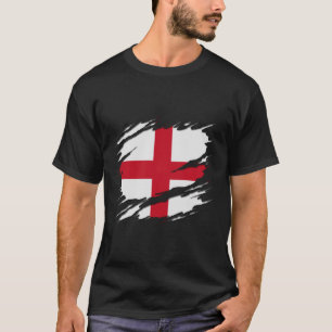 Vlag van Engeland Sint-George's cross-Ripped onthu T-shirt