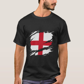 Vlag van Engeland Sint-George's cross-Ripped onthu T-shirt