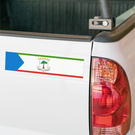 Vlag van Equatoriaal-Guinea (Afrika) Bumpersticker (Op Truck)