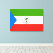 Vlag van Equatoriaal-Guinea (Afrika) Canvas Afdruk (Insitu (Houten vloer))