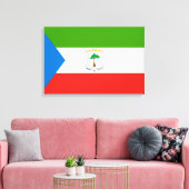 Vlag van Equatoriaal-Guinea (Afrika) Canvas Afdruk (Insitu (Woonkamer))