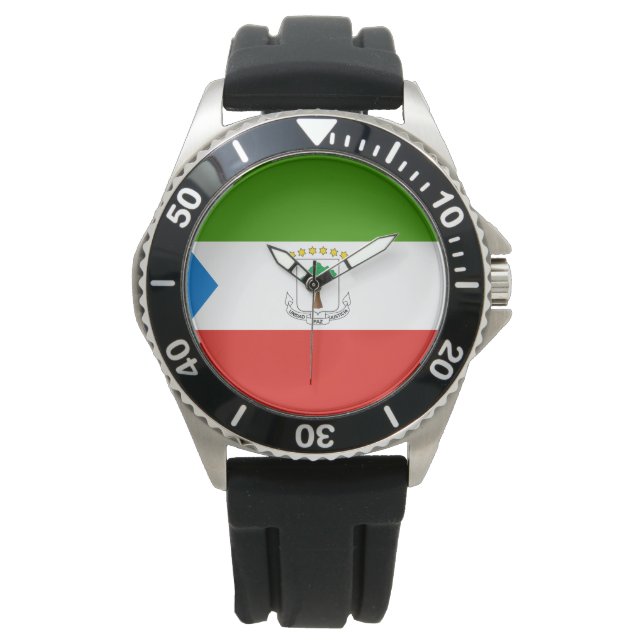 Vlag van Equatoriaal-Guinea (Afrika) Horloge (Voorkant)