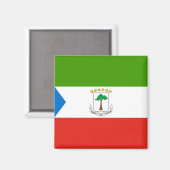Vlag van Equatoriaal-Guinea (Afrika) Magneet (Voorkant / Achterkant)