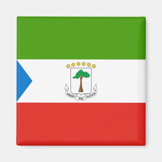 Vlag van Equatoriaal-Guinea (Afrika) Magneet (Voorkant)
