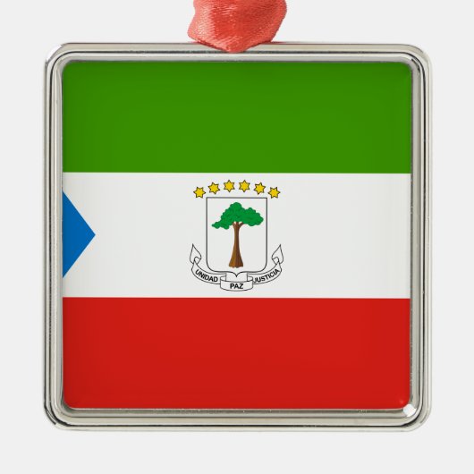 Vlag van Equatoriaal-Guinea (Afrika) Metalen Ornament (Voorkant)