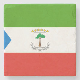 Vlag van Equatoriaal-Guinea (Afrika) Stenen Onderzetter
