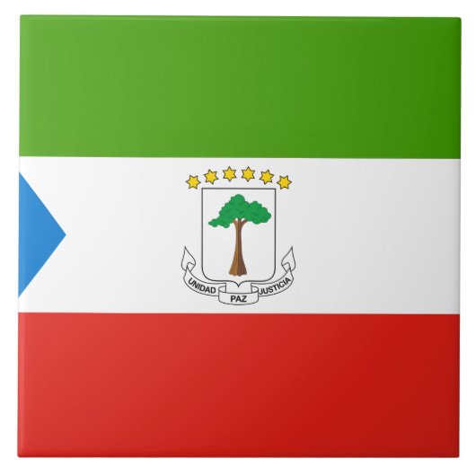Vlag van Equatoriaal-Guinea (Afrika) Tegeltje (Voorkant)