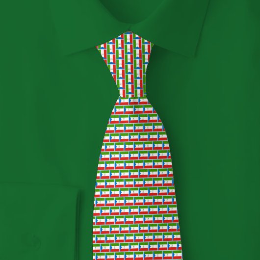 Vlag van Equatoriaal-Guinea baksteenpatroon Stropdas
