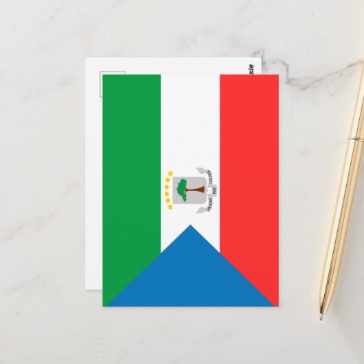 vlag van Equatoriaal-Guinea Briefkaart (Voorkant / Achterkant in situ)