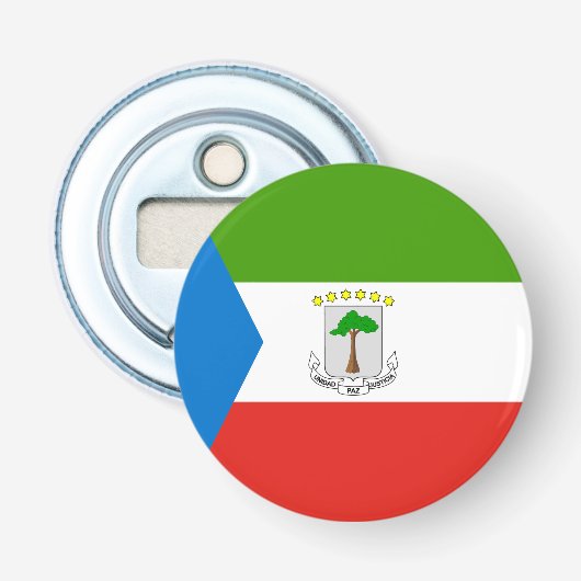 Vlag van Equatoriaal-Guinea Button Flesopener (Voorkant)