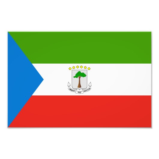 Vlag van Equatoriaal-Guinea Foto Afdruk (Voorkant)