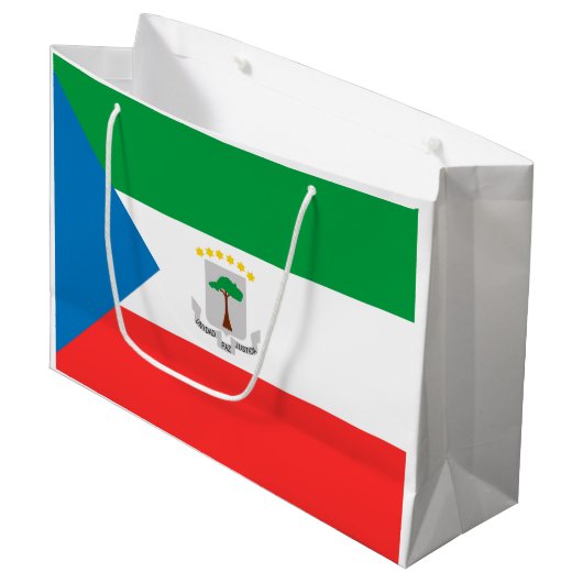 Vlag van Equatoriaal-Guinea Groot Cadeauzakje (Voorkant Gekanteld)