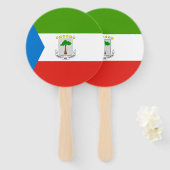 Vlag van Equatoriaal-Guinea Handwaaier (Voorkant en achterkant)