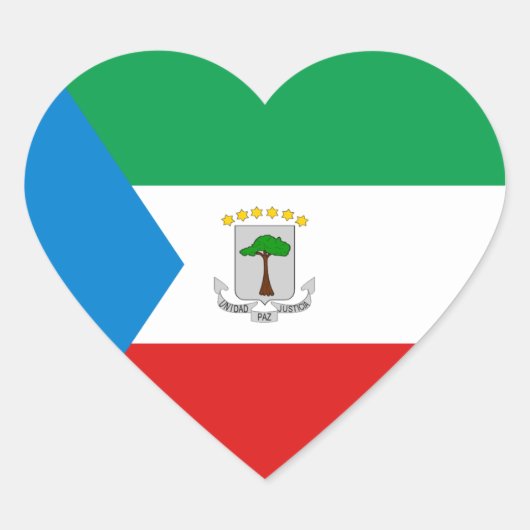 Vlag van Equatoriaal-Guinea Hartsticker Hart Sticker (Voorkant)