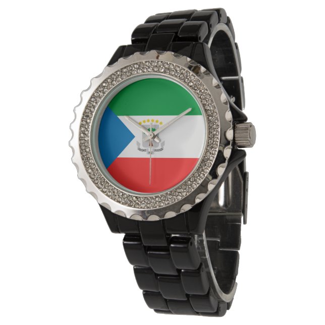 vlag van Equatoriaal-Guinea Horloge (Gekanteld)