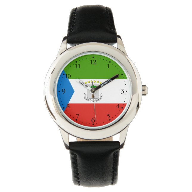 Vlag van Equatoriaal-Guinea Horloge (Voorkant)