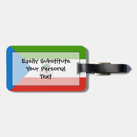 Vlag van Equatoriaal-Guinea - ID persoonlijk Bagagelabel (Achterkant horizontaal)