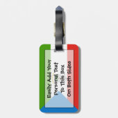 Vlag van Equatoriaal-Guinea - ID persoonlijk Bagagelabel (Achterkant verticaal)