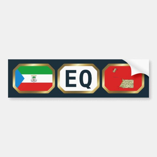 Vlag van Equatoriaal-Guinea Kaart Code bumperstick Bumpersticker (Voorkant)