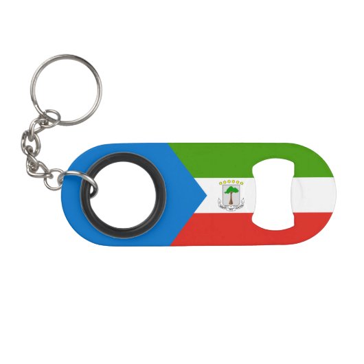 Vlag van Equatoriaal-Guinea Mini Flessenopener (Voorkant (Horizontaal))