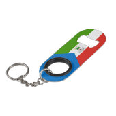 Vlag van Equatoriaal-Guinea Mini Flessenopener (Voorkant Gekanteld)