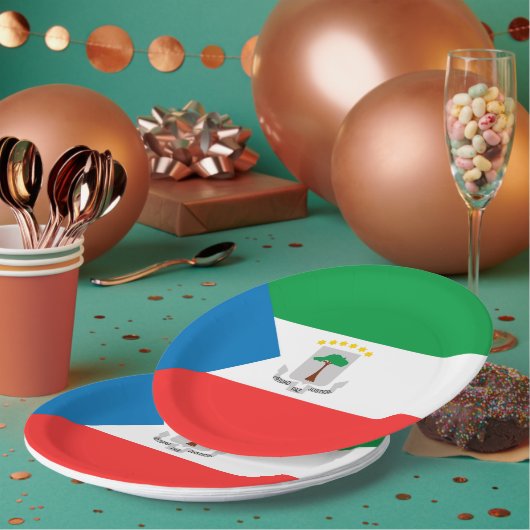 vlag van Equatoriaal-Guinea Papieren Bordje (Multi)