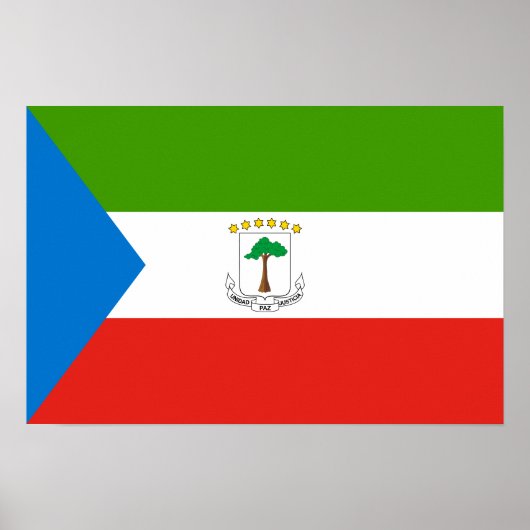 vlag van Equatoriaal-Guinea Poster (Voorkant)