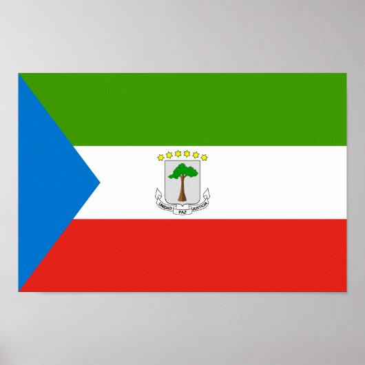 Vlag van Equatoriaal-Guinea Poster (Voorkant)