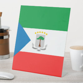 vlag van Equatoriaal-Guinea Reclamebord Met Voetstuk