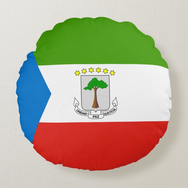 Vlag van Equatoriaal-Guinea Rond Kussen (Voorkant)