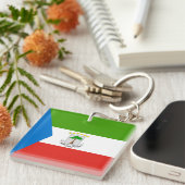 Vlag van Equatoriaal-Guinea Sleutelhanger (Voorkant Rechts)
