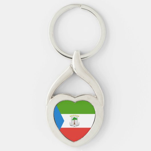 Vlag van Equatoriaal-Guinea Sleutelhanger (Voorkant)