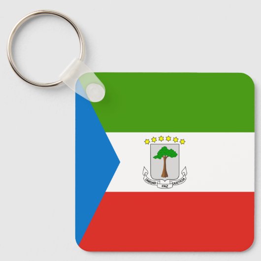 Vlag van Equatoriaal-Guinea Sleutelhanger (Voorkant)