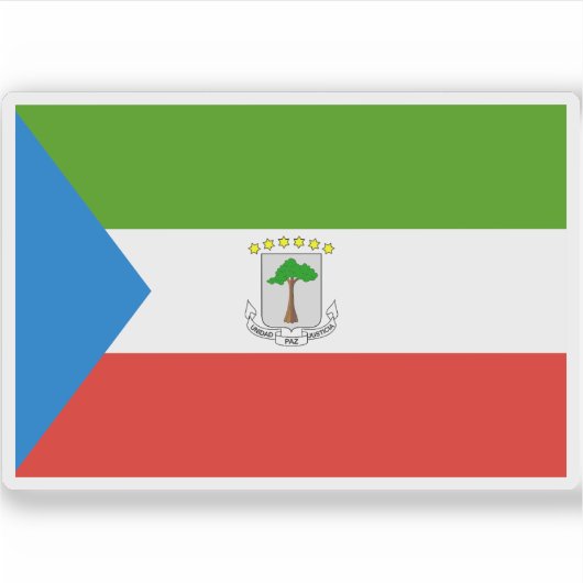 Vlag van Equatoriaal-Guinea Sticker (Voorkant)