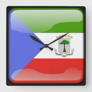 Vlag van Equatoriaal-Guinea Vierkante Klok