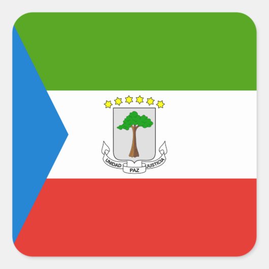 Vlag van Equatoriaal-Guinea Vierkante Sticker (Voorkant)