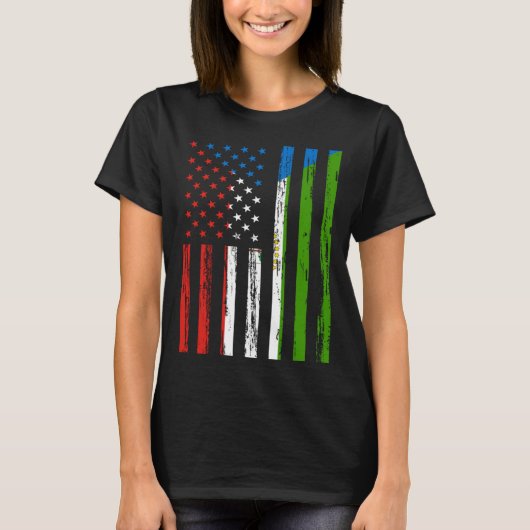 Vlag van Equatoriaal-Guinea Vlag van Amerika US Eq T-shirt (Voorkant)