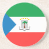 vlag van Equatoriaal-Guinea Zandsteen Onderzetter (Voorkant)